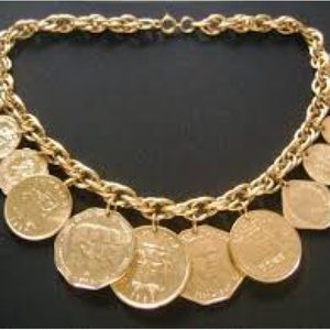 Franklin Mint The Golden Caribbean 14 Coins Charm Necklace Bahamas Jamaica Domin